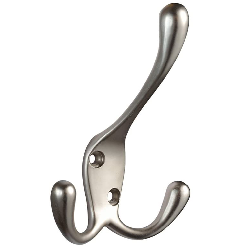 Three Pronged Hook-Satin Nickel