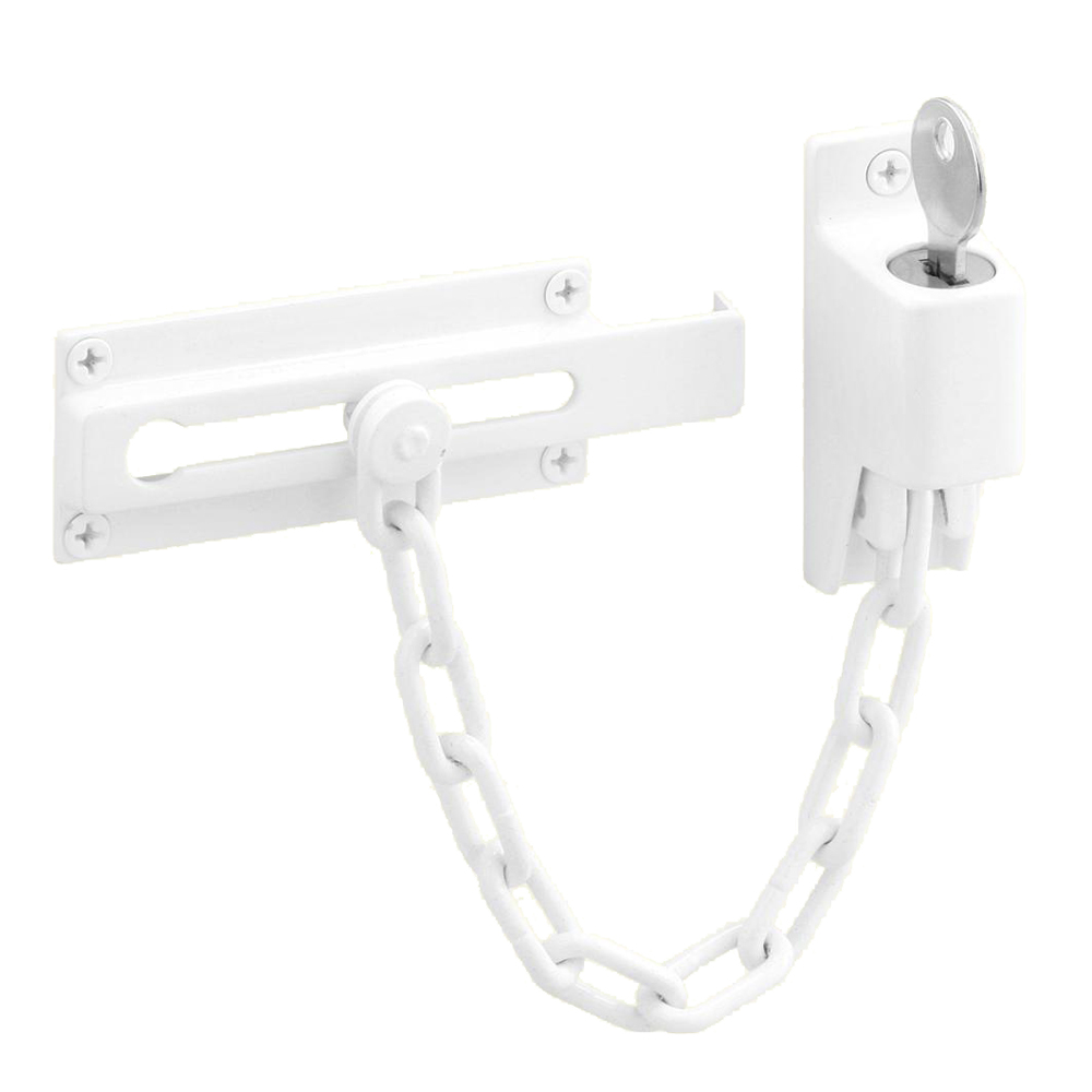 Keyed Chain Door Guard-White 1