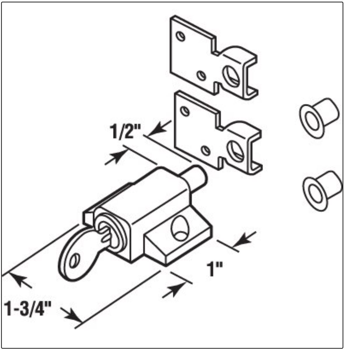 Keyed Patio Door Lock-Gray 2