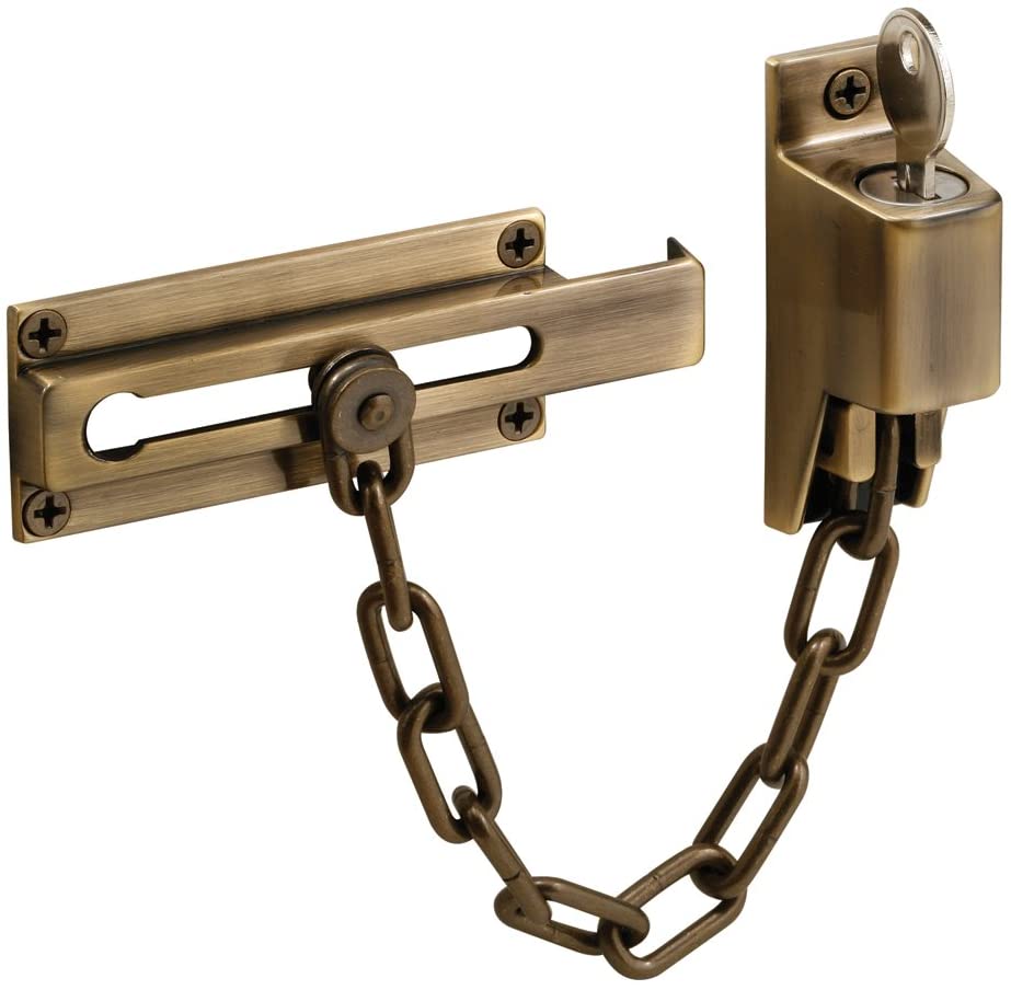 Keyed Chain Door Guard-Antique Brass