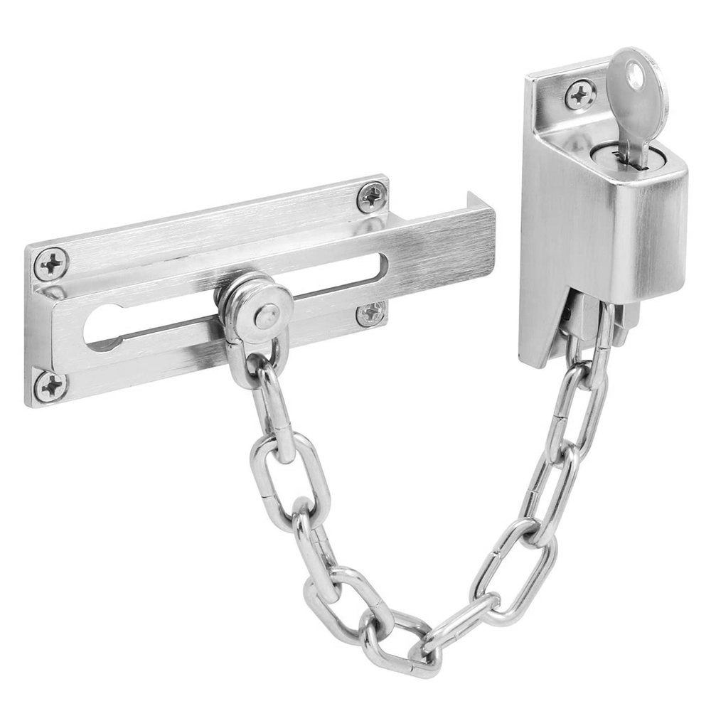 Keyed Chain Door Guard-Nickel Plated