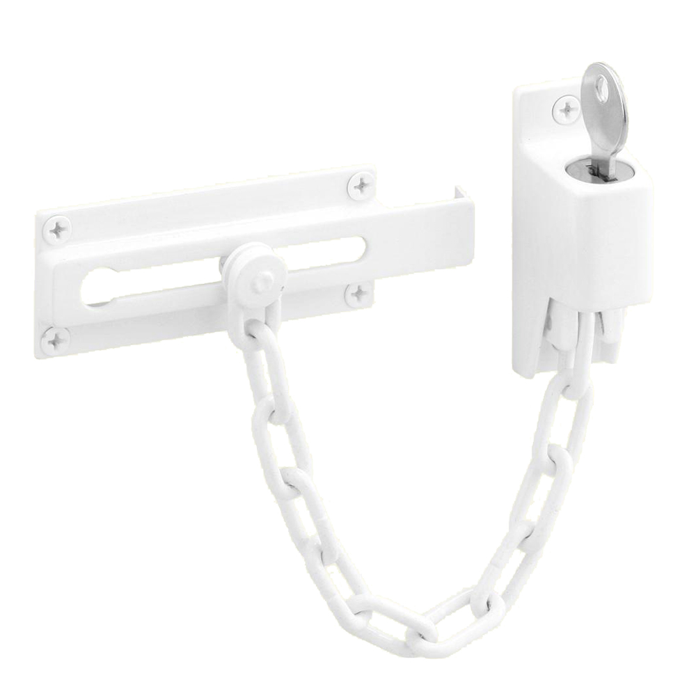 Keyed Chain Door Guard-White